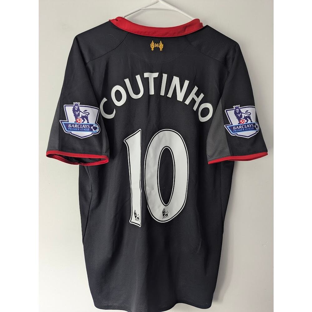 Liverpool Coutinho 2014/15 Third Jersey Large EPL Fully Patched